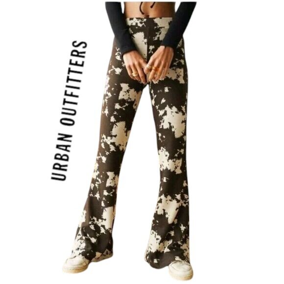 Urban Outfitters Abstract Wide-Leg Pants | High-Waisted | womens Size Medium - Picture 1 of 12